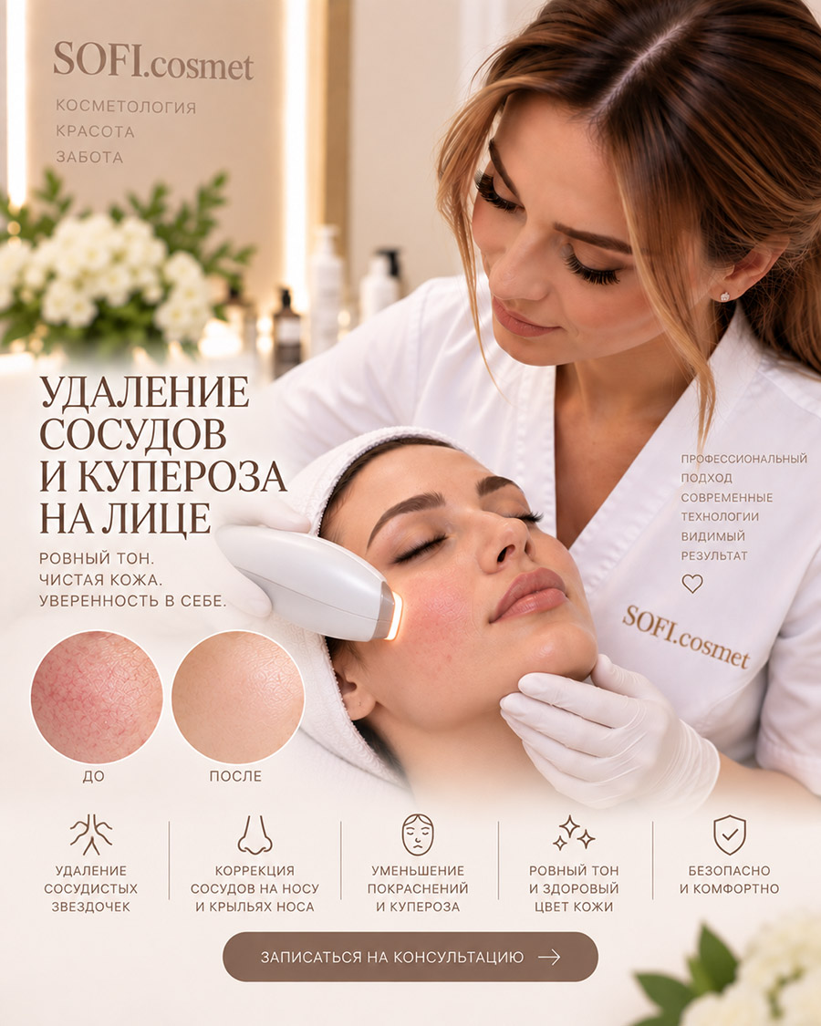 Купероз и сосуды на лице в Марьино