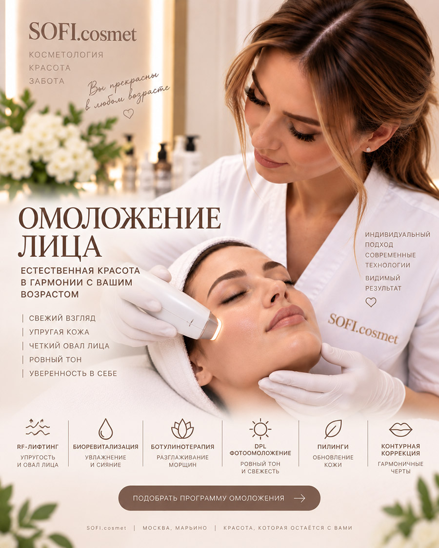 Омоложение лица у косметолога SOFI.cosmet в Марьино